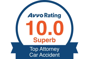 Avvo Rating 10 / Superb / Top Attorney Car Accident - Badge